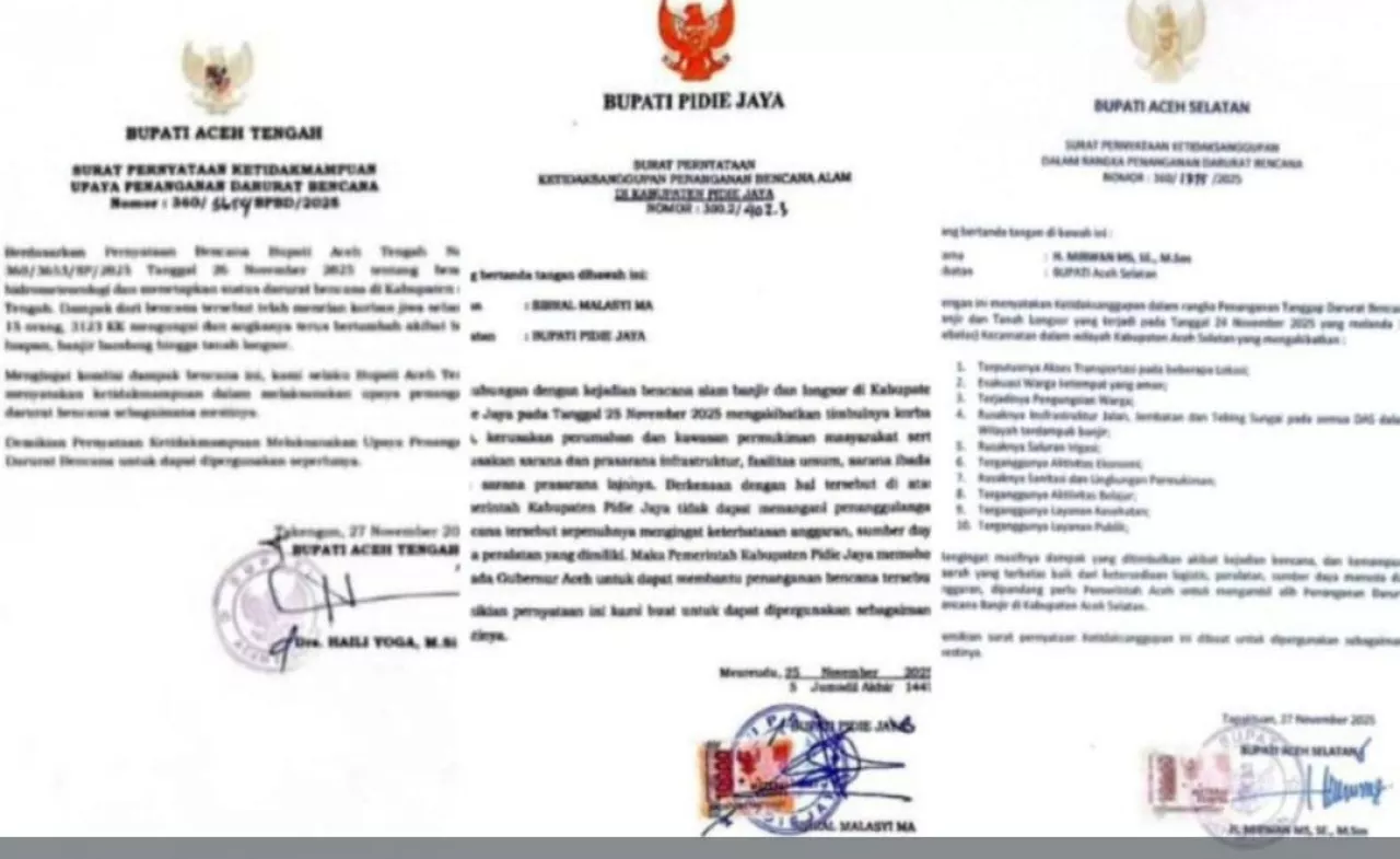 Tiga Kepala Daerah di Aceh Minta Pemprov Ambil Alih Penanganan Banjir