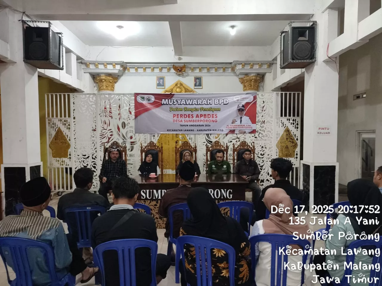 Jadi Pionir di Kecamatan Lawang, Desa Sumberporong Tetapkan APBDesa 2026 Tepat Waktu