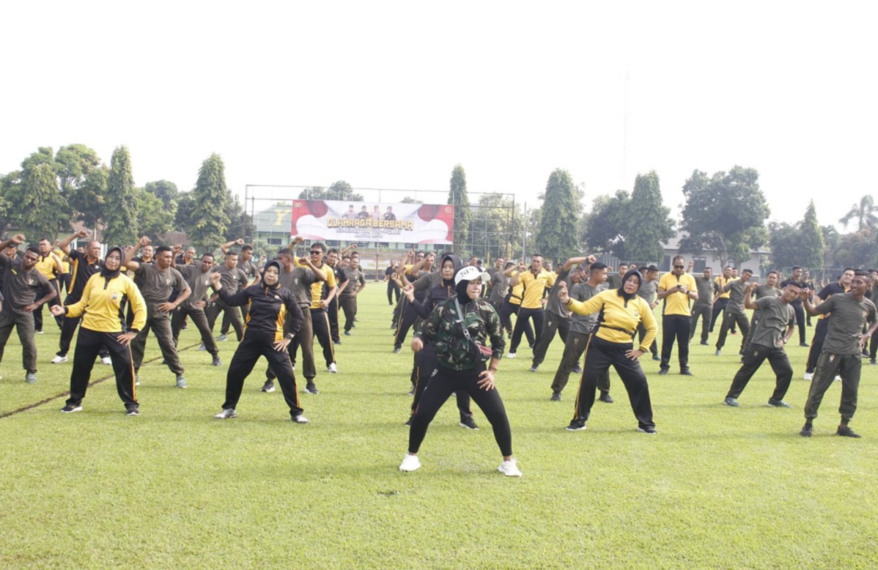 Olahraga Bersama TNI-Polri Wilayah Blitar Raya, Wujud Nyata Sinergitas dan Soliditas Untuk Negeri