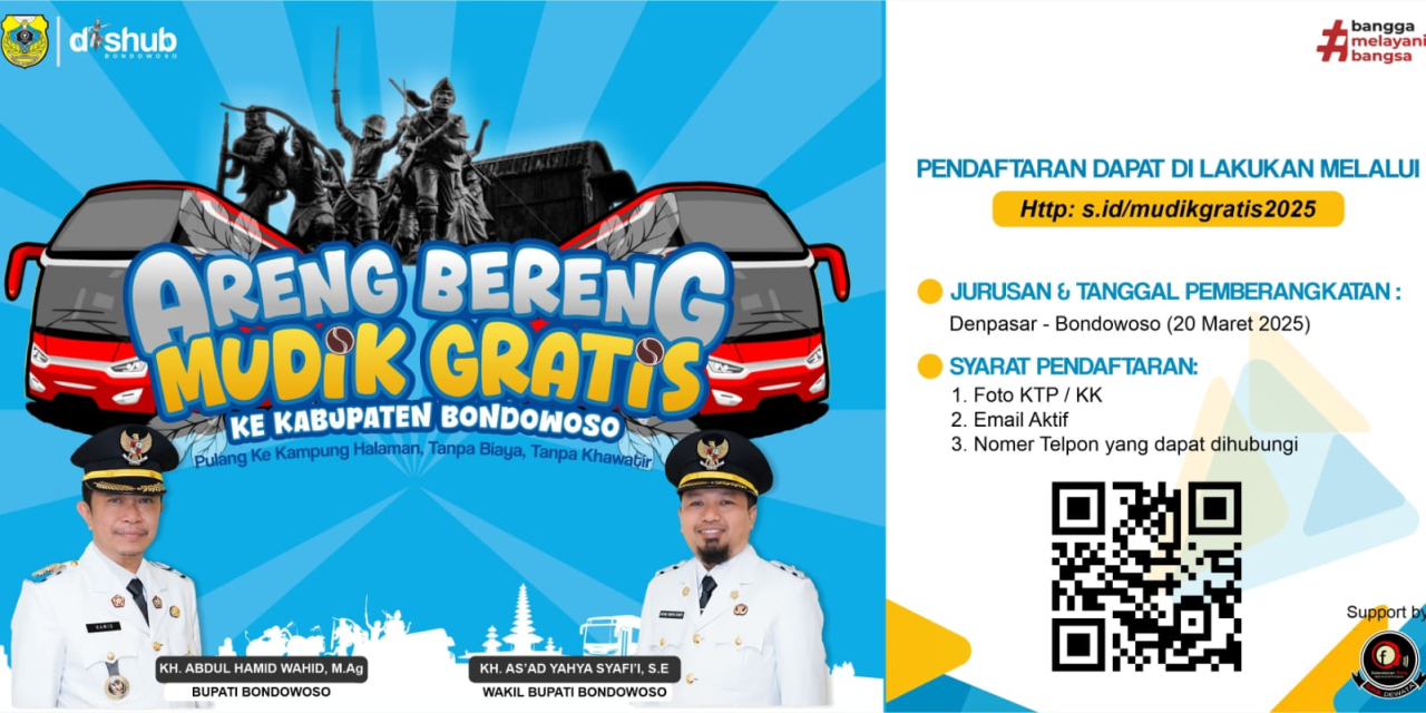 Pemkab Bondowoso Kembali Gelar Program “Areng Bereng Mudik Gratis” untuk Lebaran 2025