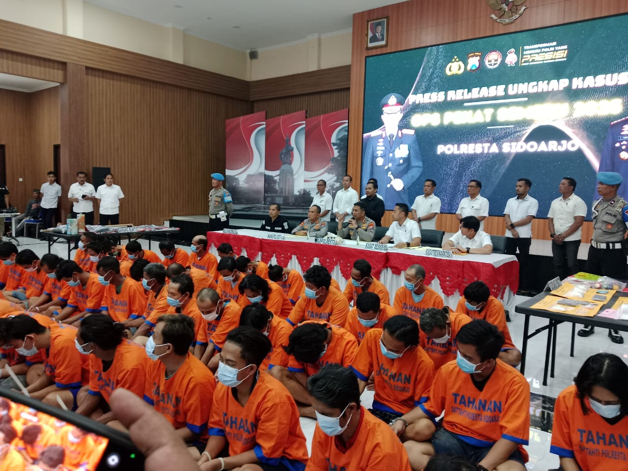 Polresta Sidoarjo Ungkap 185 Kasus dalam Operasi Pekat, 197 Tersangka Diamankan