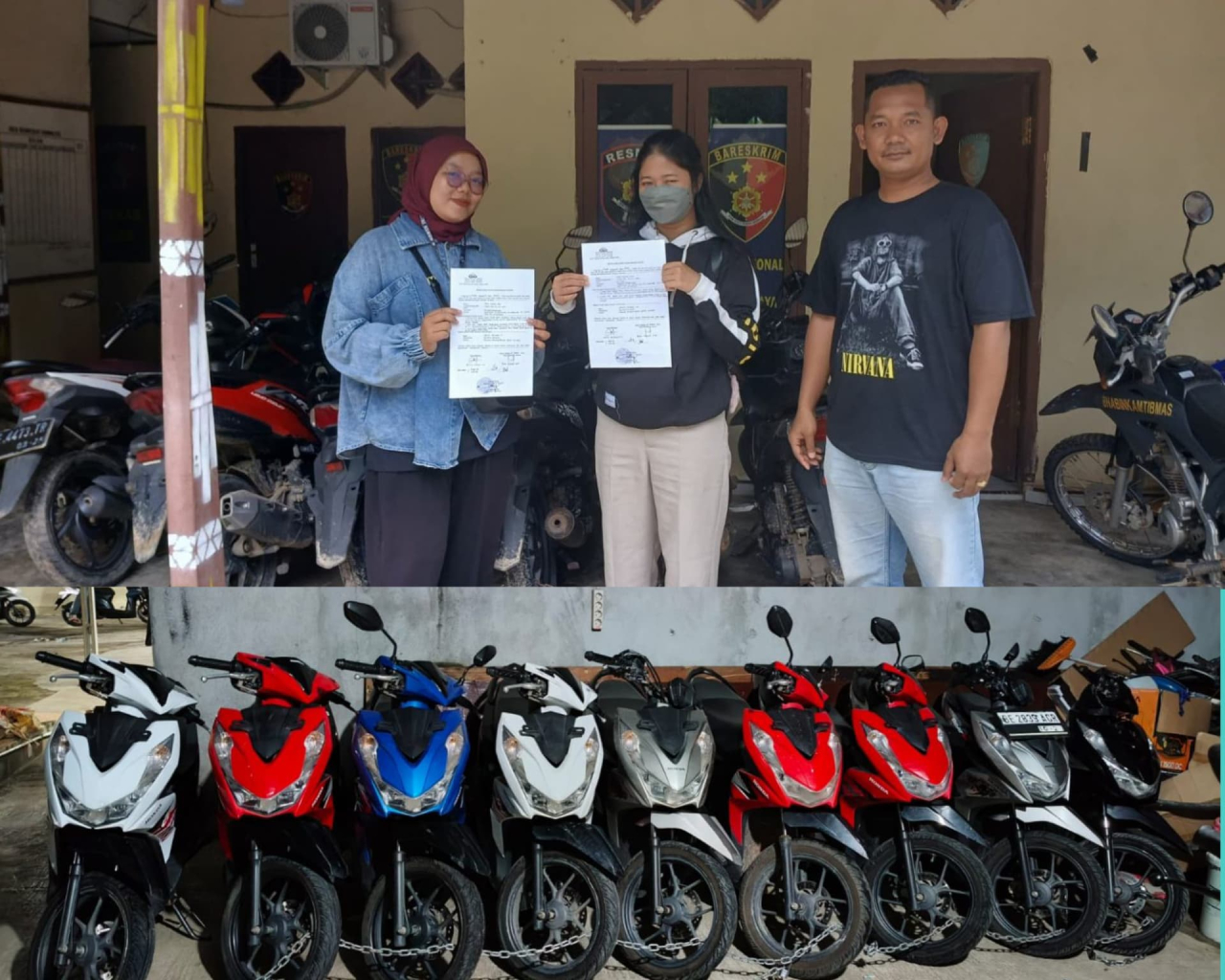 Belasan pemudik menitipkan Sepeda Motornya di wilayah kesatuan Polres tulang bawang