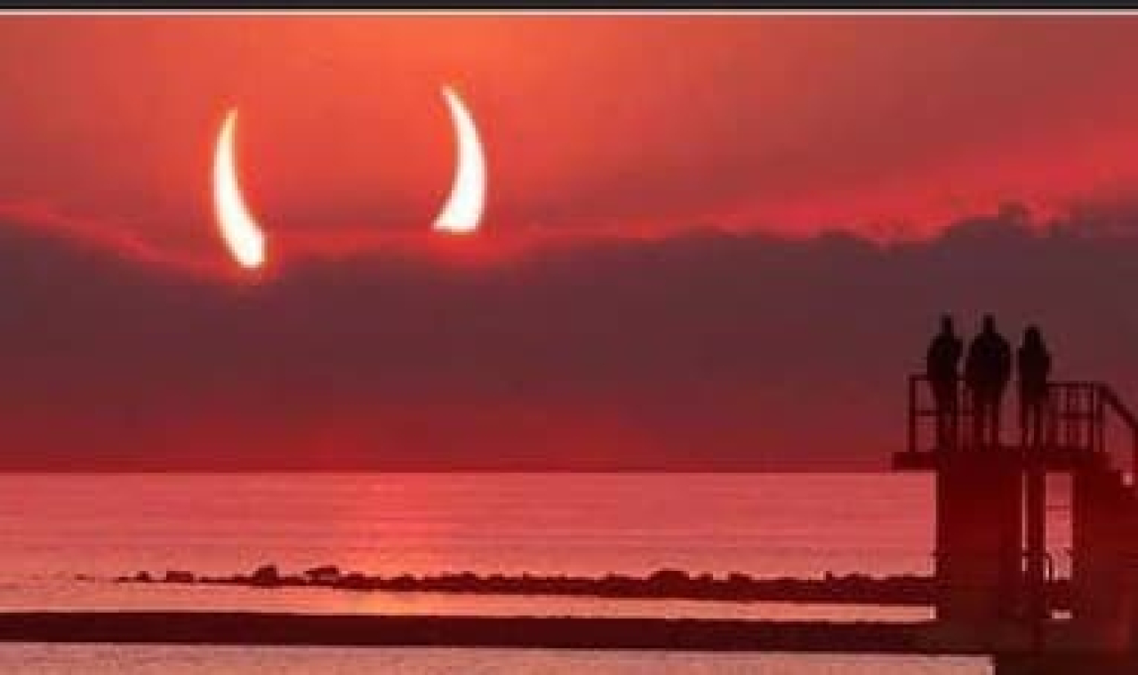 Menjelang Akhir Ramadhan 1446 H Terjadi Gerhana Matahari Parsial atau disebut Tanduk Setan.