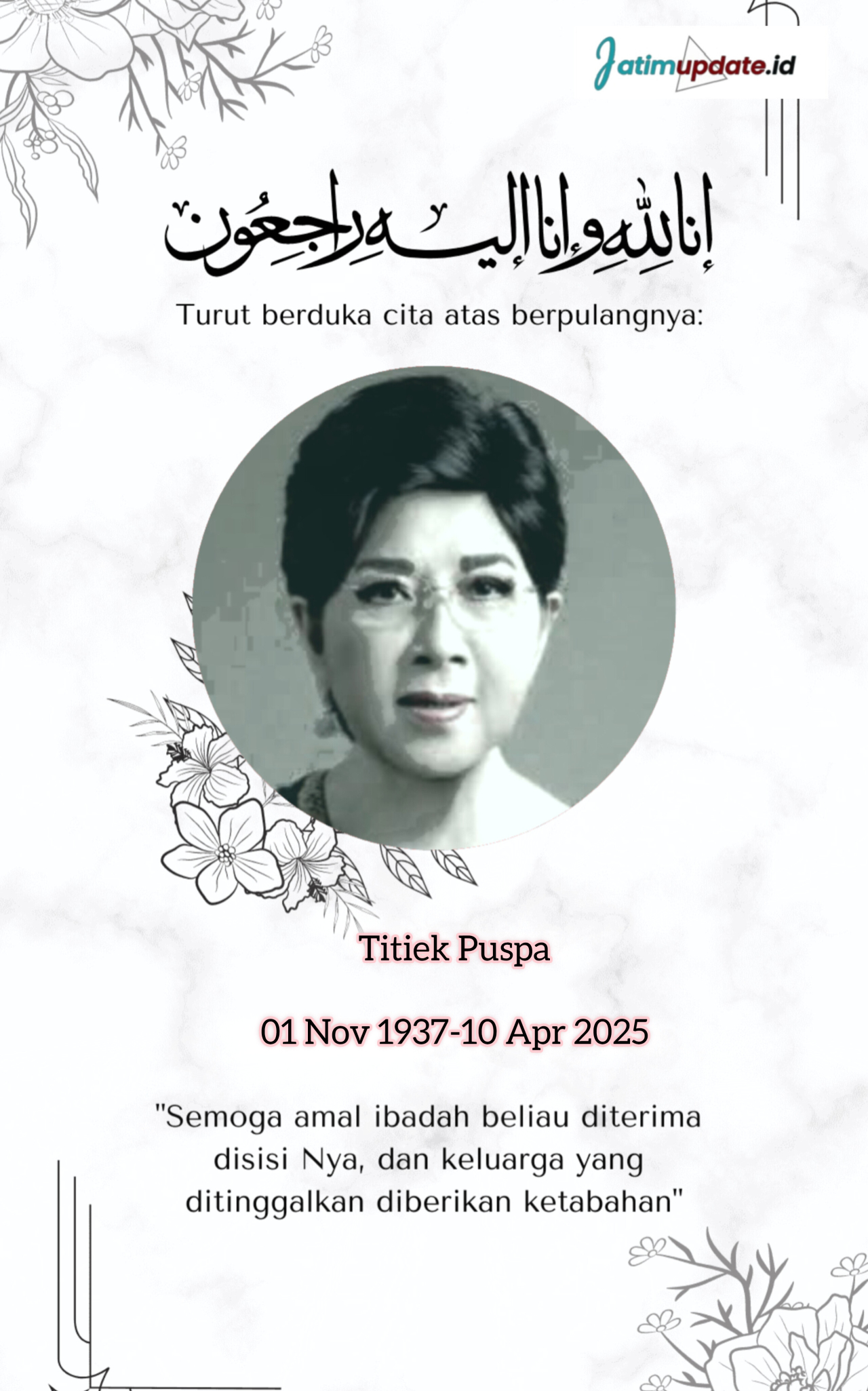 Titiek Puspa Tutup Usia di Usia 87 Tahun, Tinggalkan Warisan Musik Legendaris