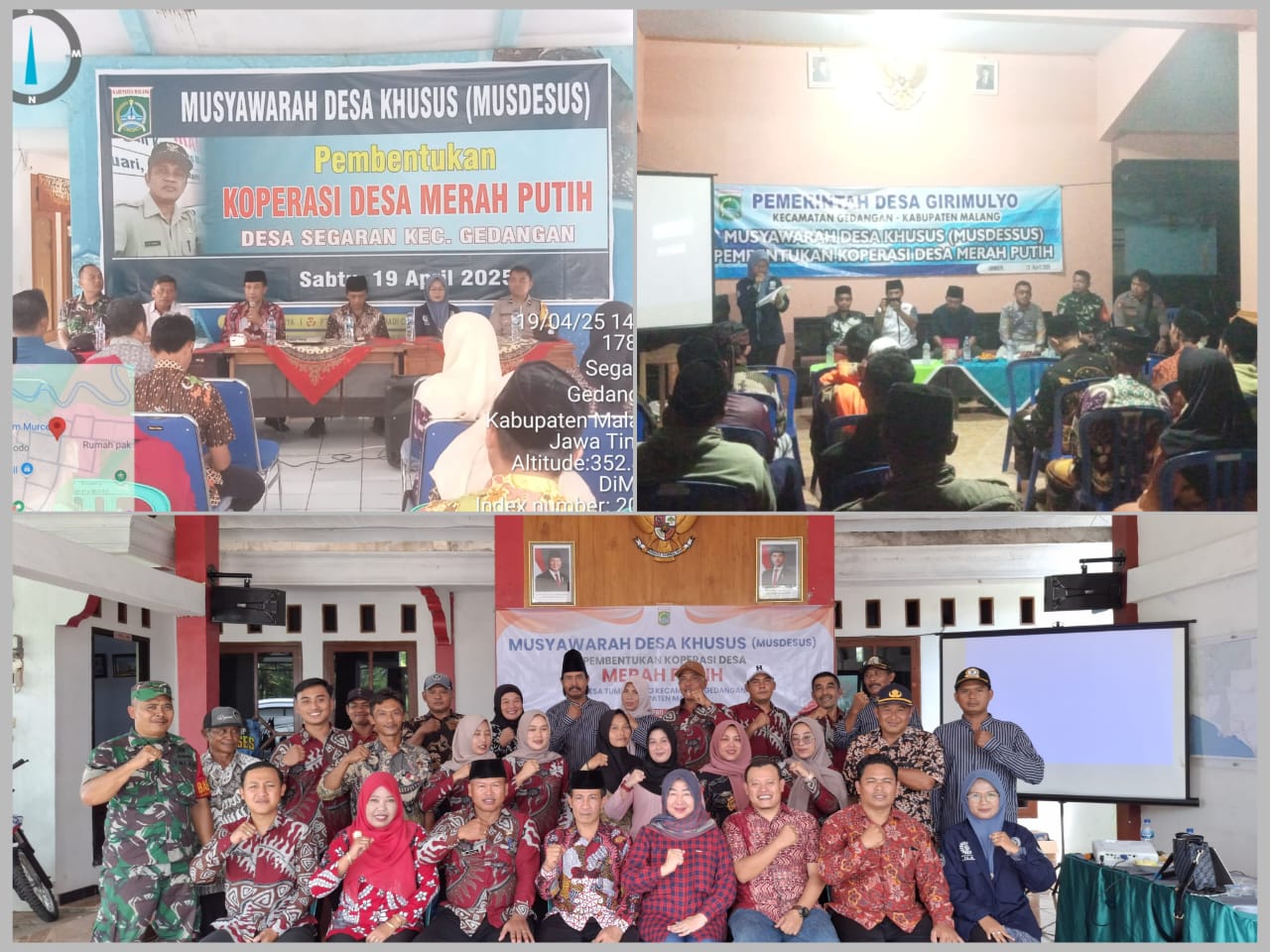 Camat Dan TPP Gedangan Gercep, Inisiasi  Pendirian Koperasi Desa Merah Putih Marathon di Tiga Desa.