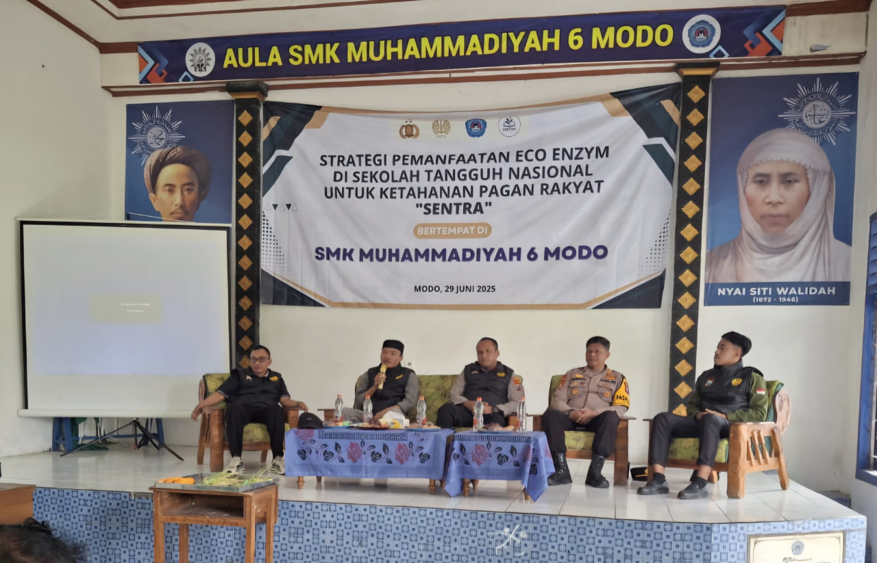 Wujudkan Program Ketahanan Pangan, FKP Unesa dan Polda Jatim Gandeng SMK Muhammadiyah 6 Modo Lamongan