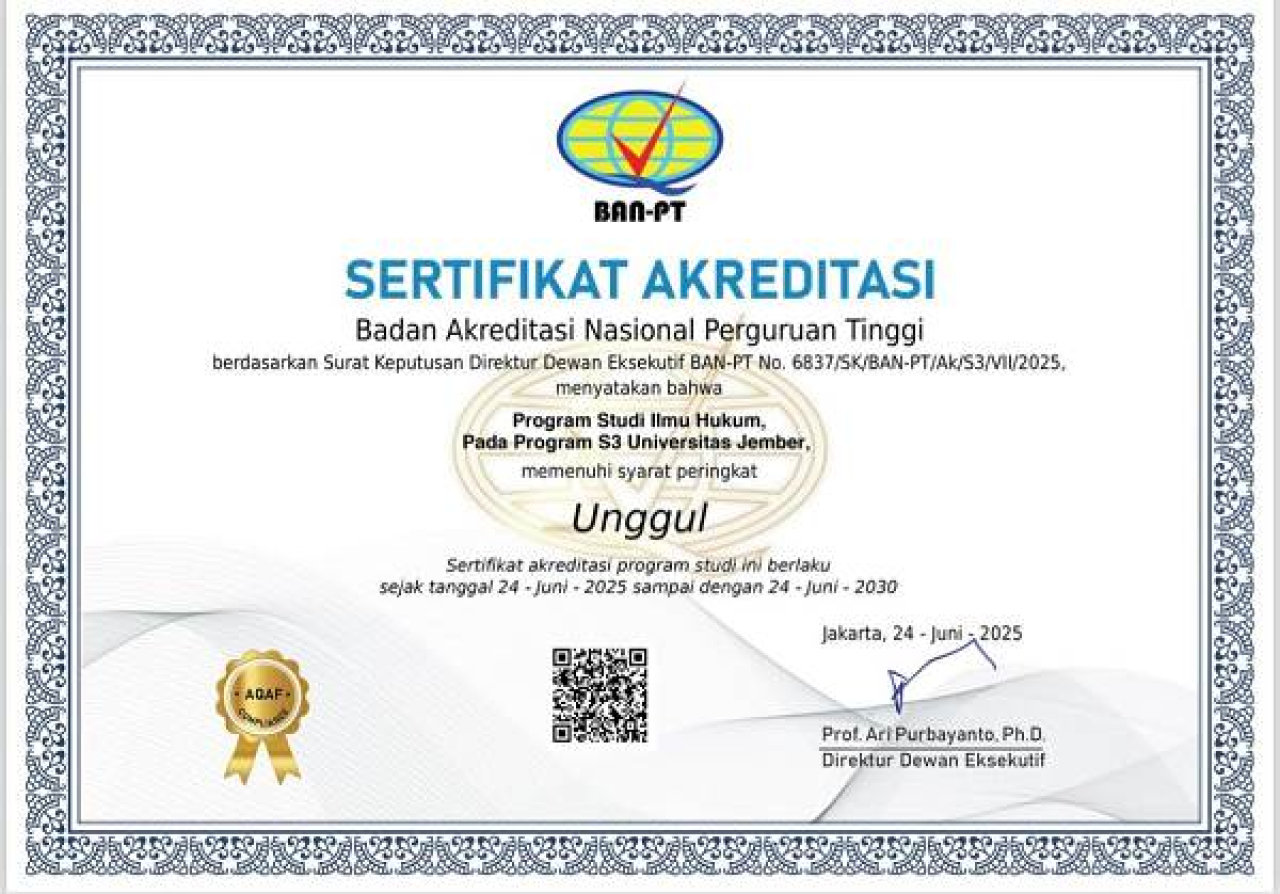 FH UNEJ Paripurna Akreditasi Unggul, Seluruh Program Studi Raih Predikat Tertinggi BAN-PT