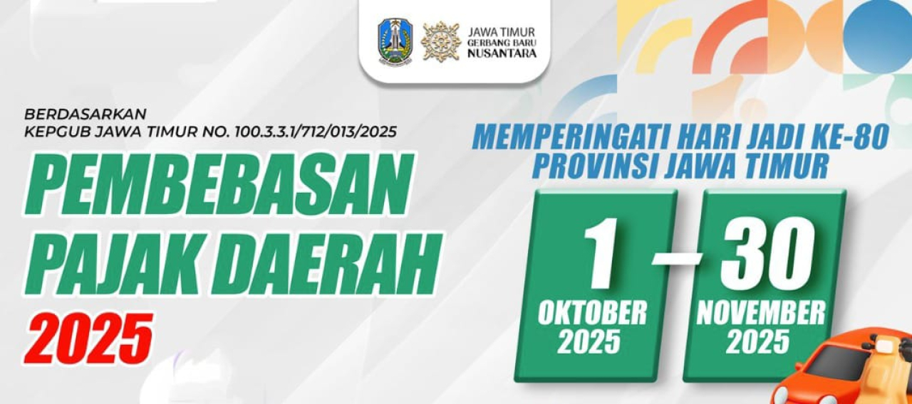 Sambut Hari Jadi ke-80, Gubernur Khofifah Hadirkan Kado Spesial Pembebasan Pajak Daerah Untuk Masyar