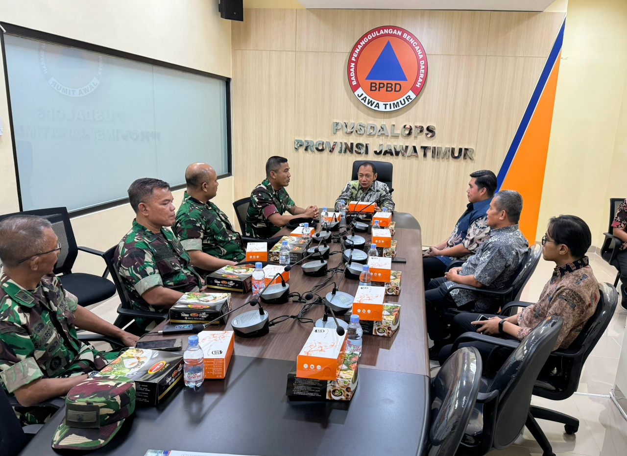 Perkuat Koordinasi Penanganan Bencana, Kogabwilhan II Kunjungi BPBD Jatim