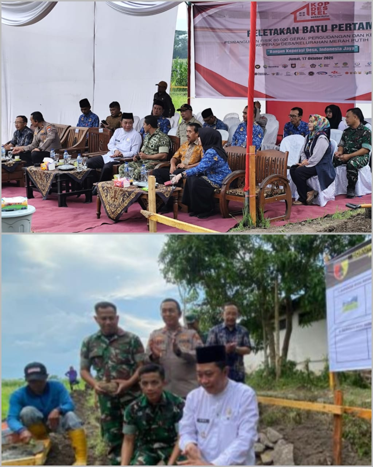 Enam Koperasi Merah Putih di Bondowoso Mulai Bangun Gerai, Bupati Hadiri Peletakan Batu Pertama