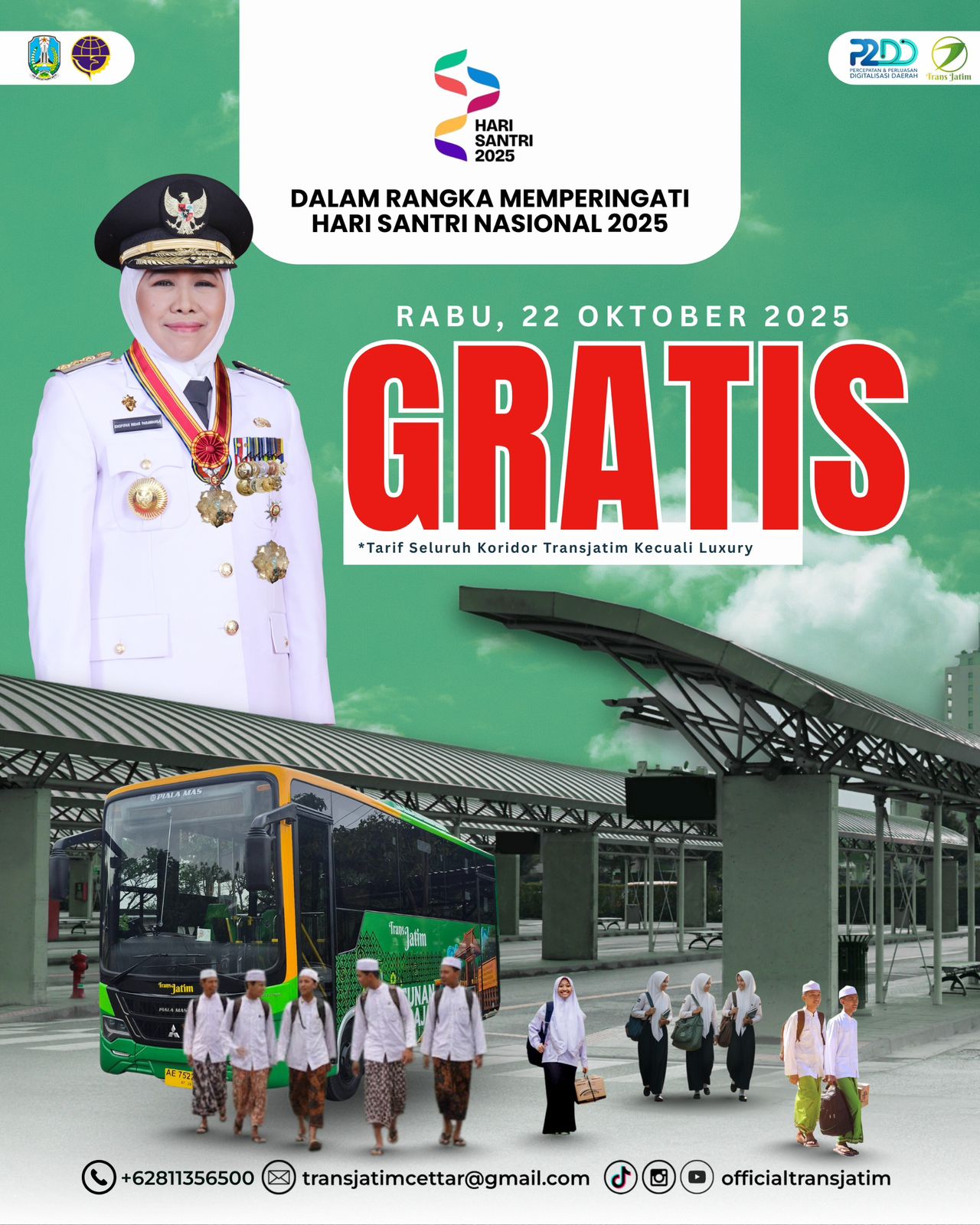 “Hadiah Hari Santri dari Pemprov Jatim: Trans Jatim Gratis Sehari Penuh”