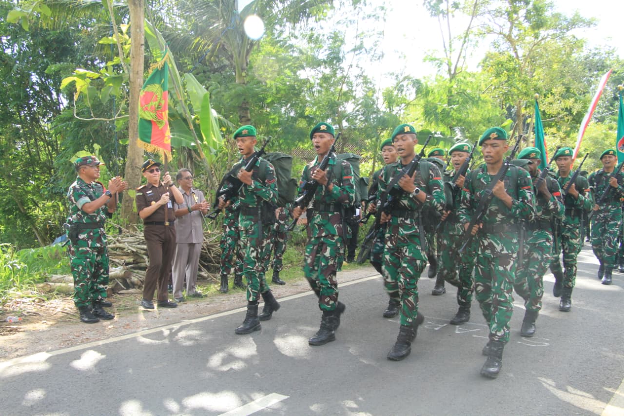Dandim 0808/Blitar Sambut Peleton Beranting Yudha Wastu Pramuka Jaya Kodam V/Brawijaya di Blitar