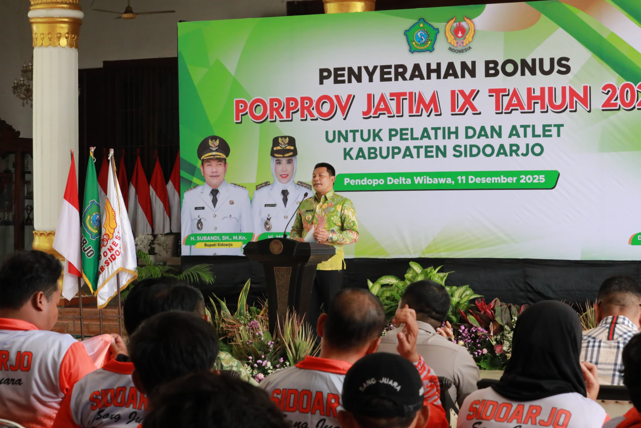 Pemkab Sidoarjo Serahkan Bonus Atlet Porprov IX