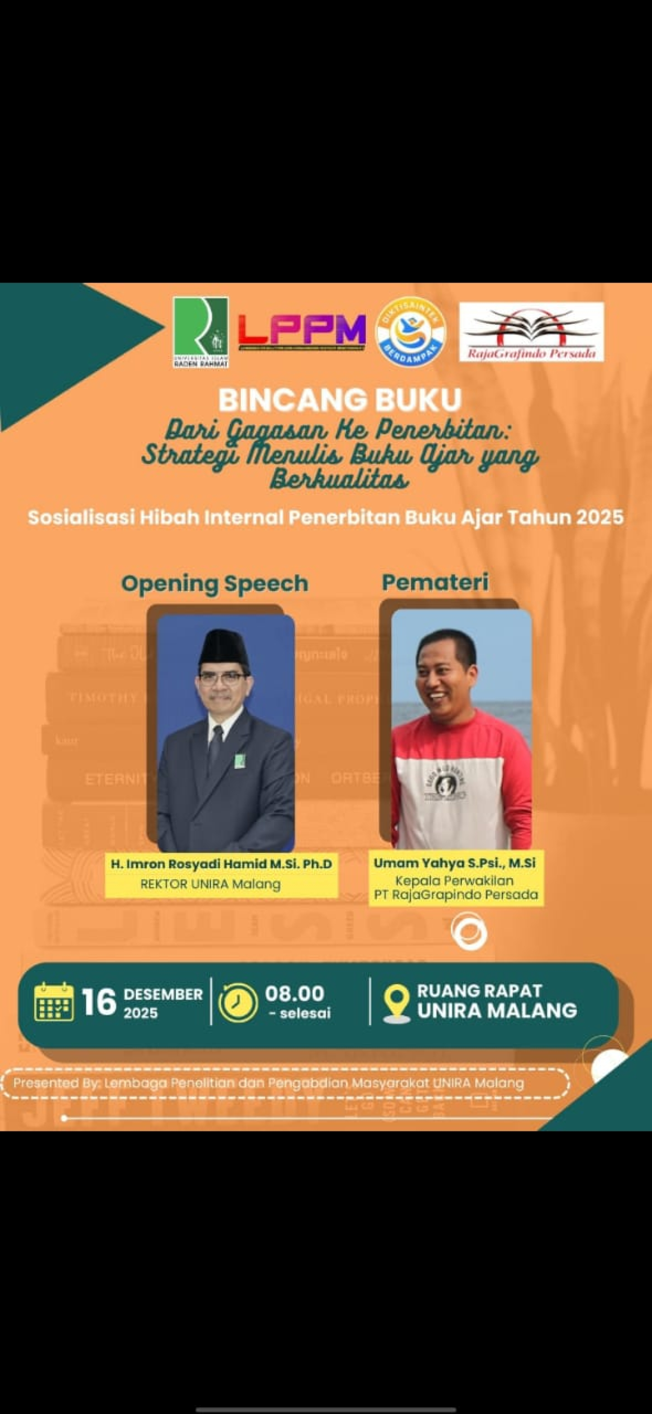 Unira Malang Gelar Bincang Buku, Kupas Strategi Menulis Buku Ajar Berkualitas