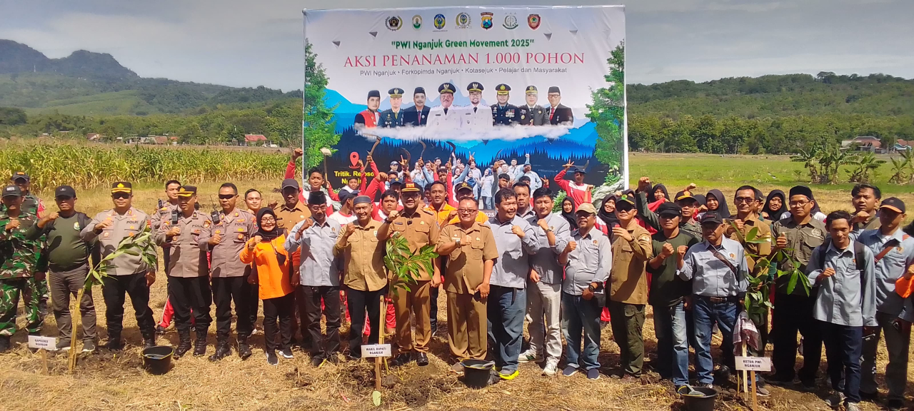 Jaga Kelestarian Hutan dan Cegah Bencana, PWI Nganjuk Tanam 1.000 Pohon di Lereng Gunung Pandan