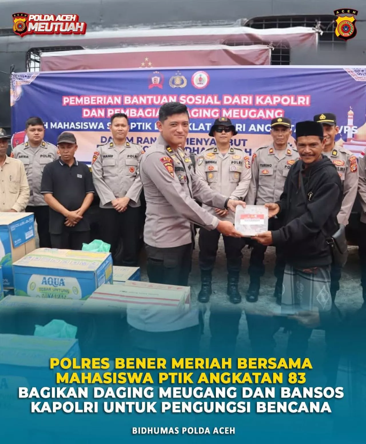 Polres Bener Meriah Gelar Meugang, Bagikan Daging dan Bantuan Sosial Kepada Warga