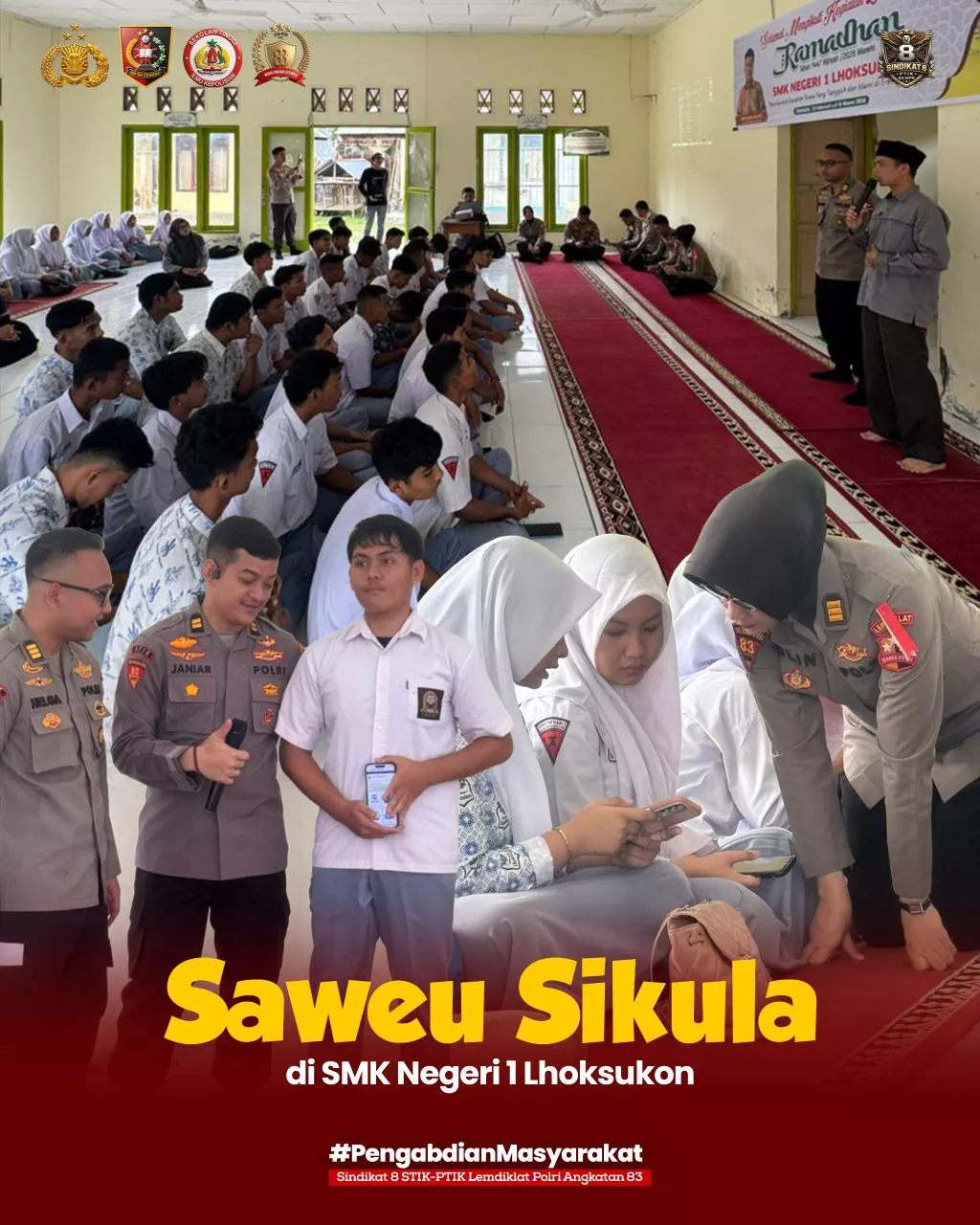 Polri Mengajar di SMKN 1 Lhoksukon: Mahasiswa STIK Angkatan 83/WPS Hadir Pulihkan Semangat Belajar Siswa