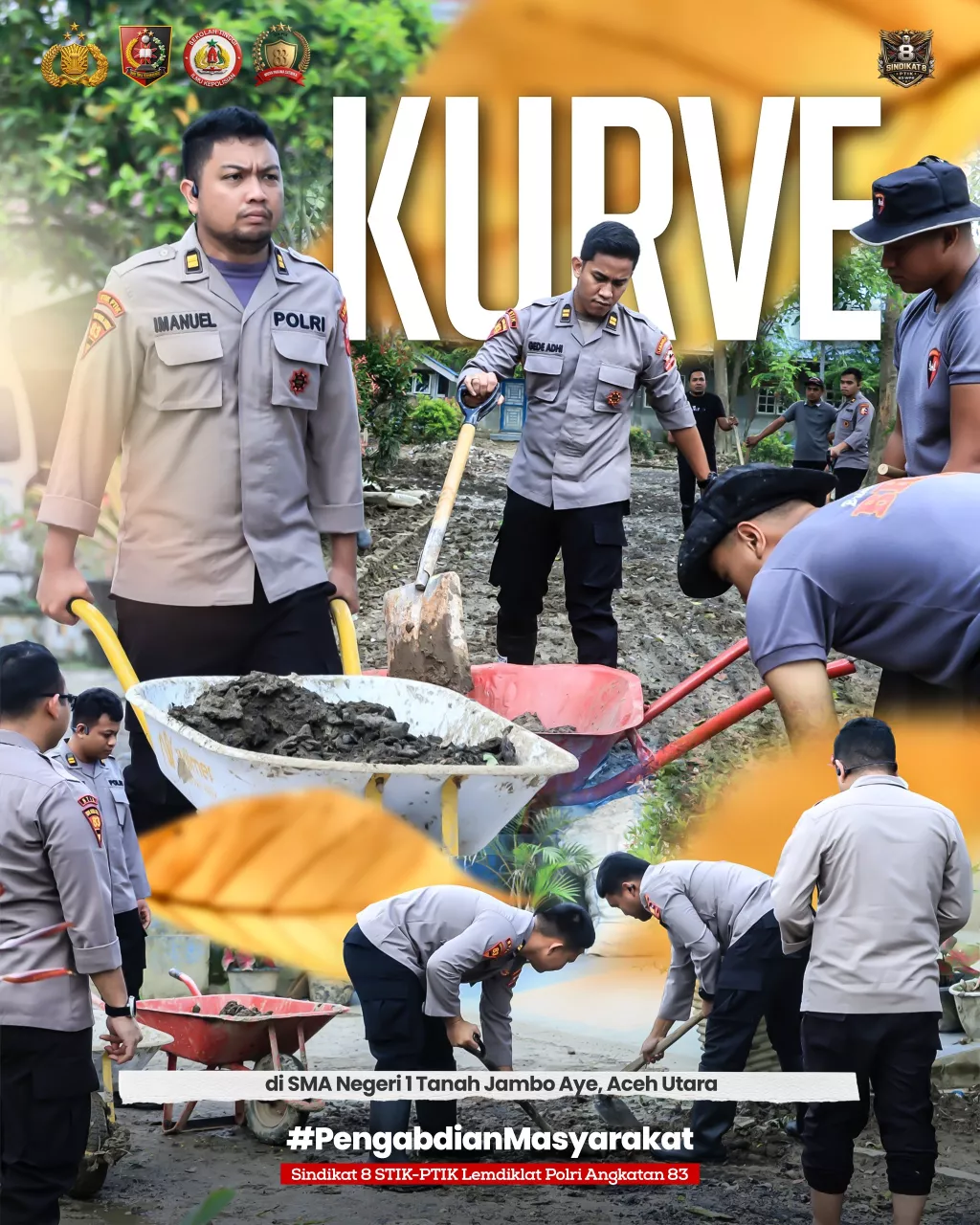 Mahasiswa STIK Angkatan 83 Laksanakan Korve Pascabanjir di SMAN 1 Tanah Jambo Aye