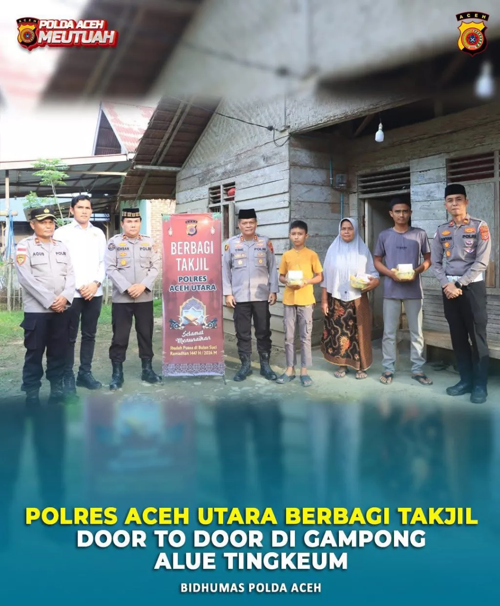 Polres Aceh Utara Lakukan Pembagian Takjil Ke Masyarakat Lhoksukon