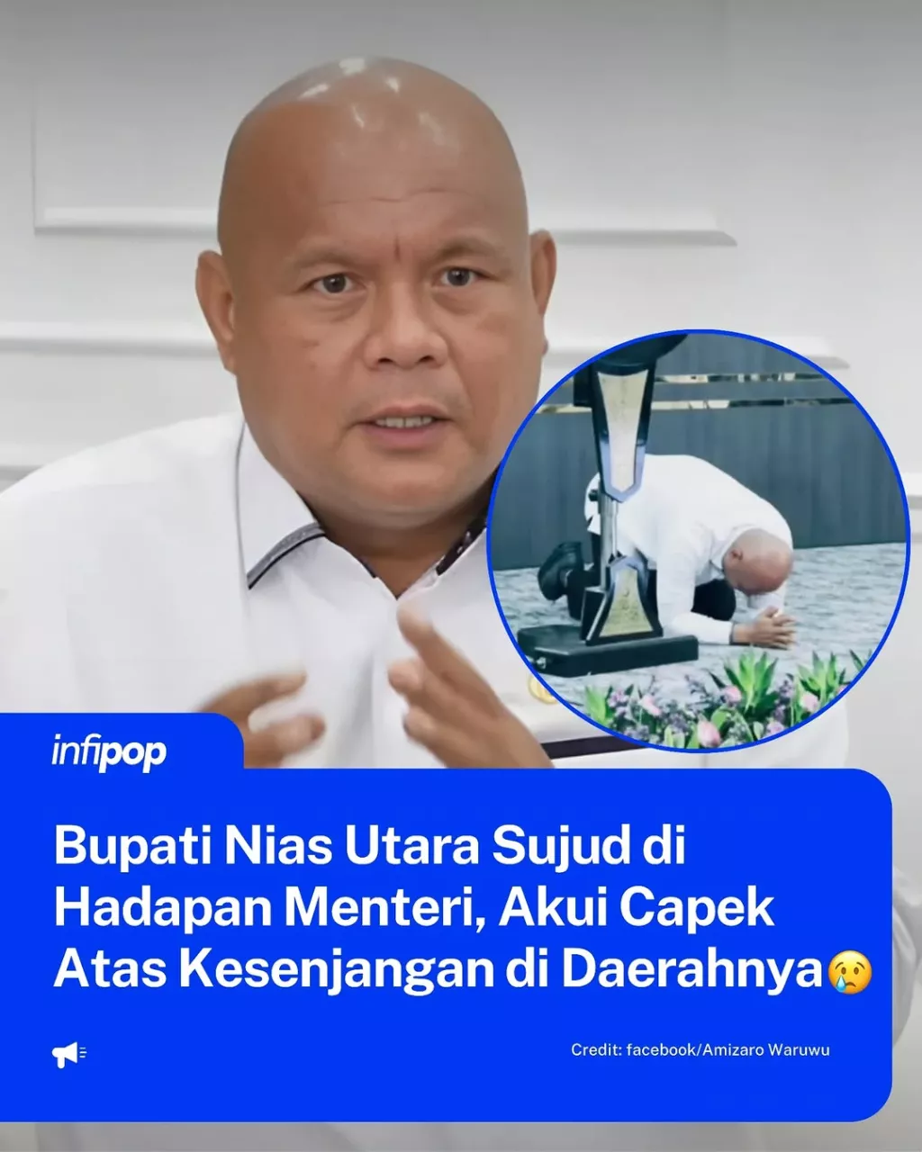 Viral Video, Bupati Nias Utara Sujud di Depan Hadirin Minta Perhatian Untuk Kabupaten 3T Terbebas Dari Kemiskinan