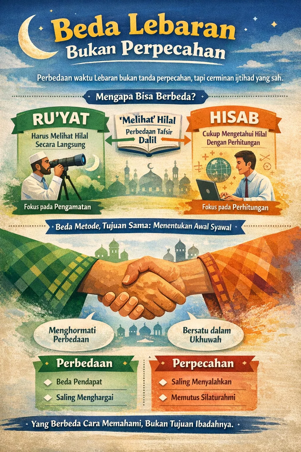 Beda Lebaran Bukan Perpecahan