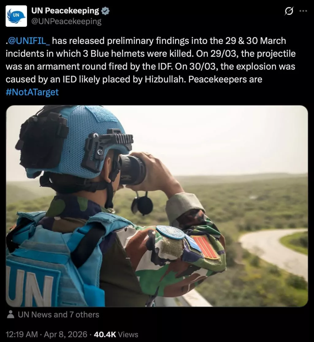 Temuan Terkini Investigasi UNIFIL, Tank Israel Tewaskan Penjaga Perdamaian Indonesia