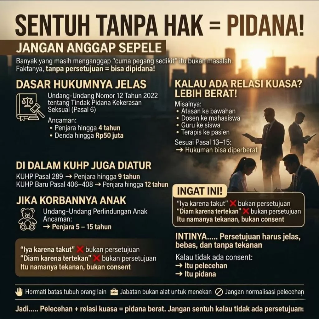 Sentuh Tanpa Persetujuan Bisa Berujung Pidana: Jangan Anggap Sepele