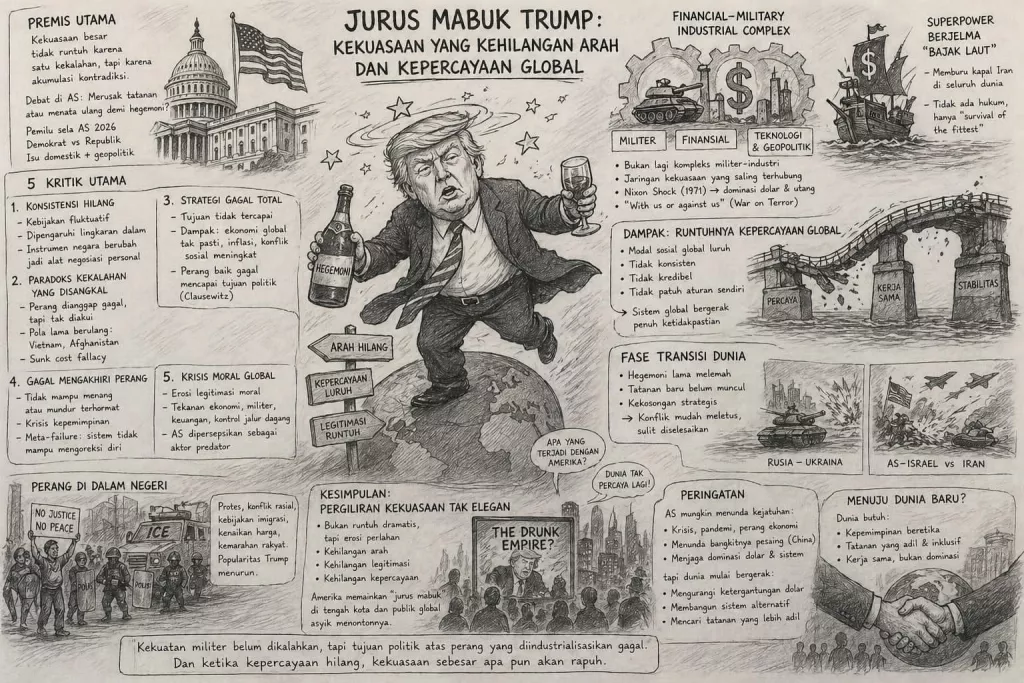 Jurus Mabuk Trump : Kekuasaan Yang Kehilangan Arah Dan Kepercayaan Global