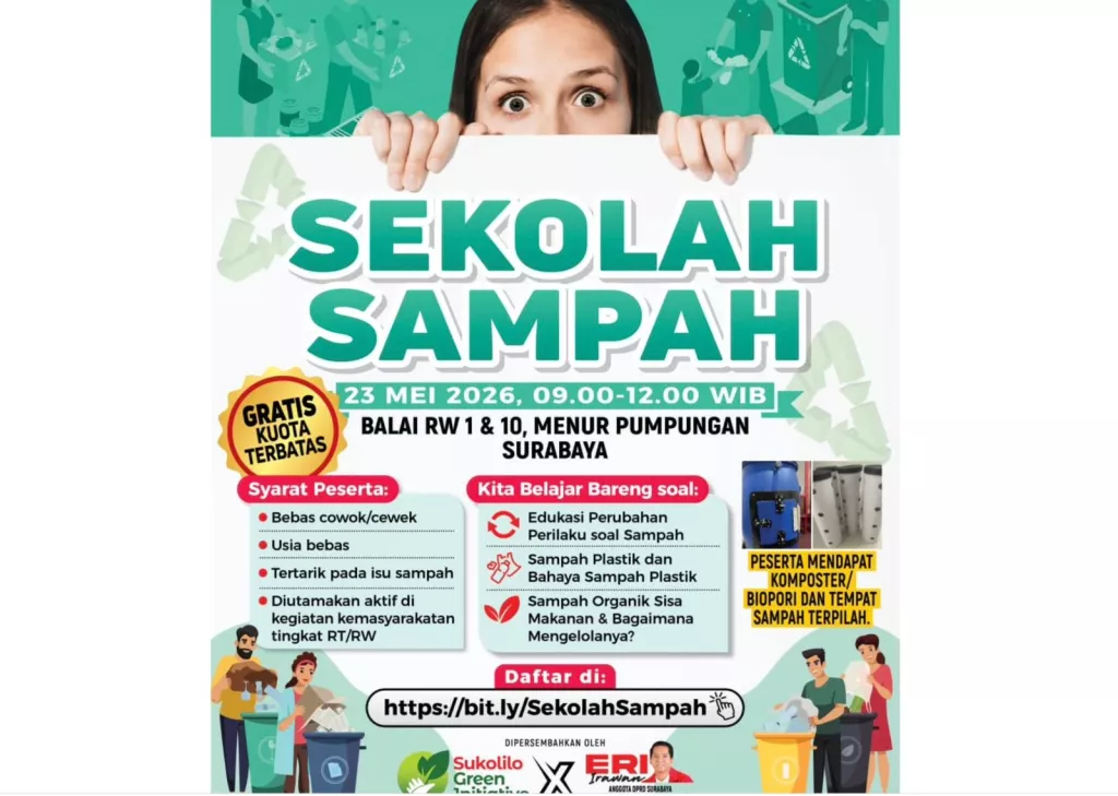 Legislator Surabaya Eri Irawan Inisiasi ”Sekolah Sampah”, Dorong Perubahan Perilaku Kelola Sampah dari Rumah