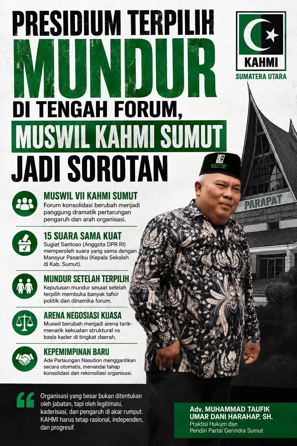 "Presidium Terpilih Mundur Di Tengah Forum, Muswil KAHMI Sumut Jadi Sorotan"