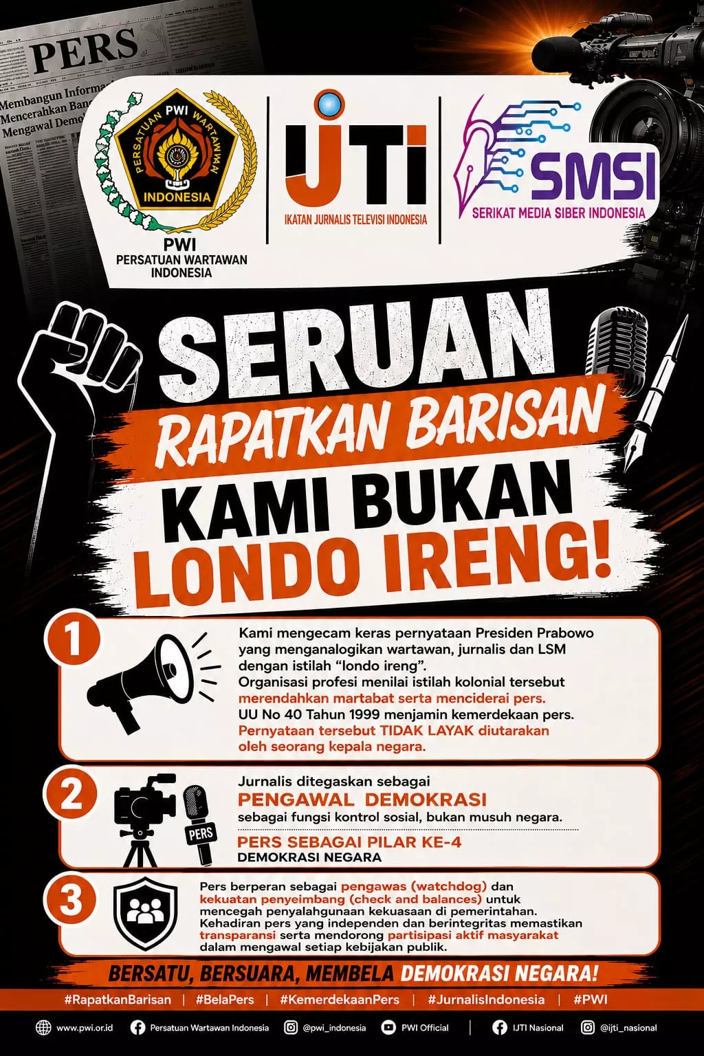 Tolak Keras Istilah "Londo Ireng", PWI dan IJTI Nganjuk Serukan Persatuan Jaga Kemerdekaan Pers