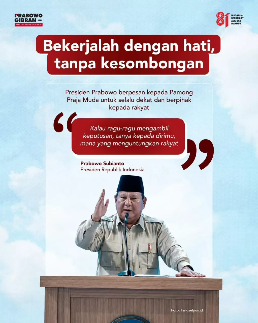 Pesan Presiden untuk Pamong Praja Muda: Mengabdi dengan Hati, Bersatu dalam Kebhinnekaan