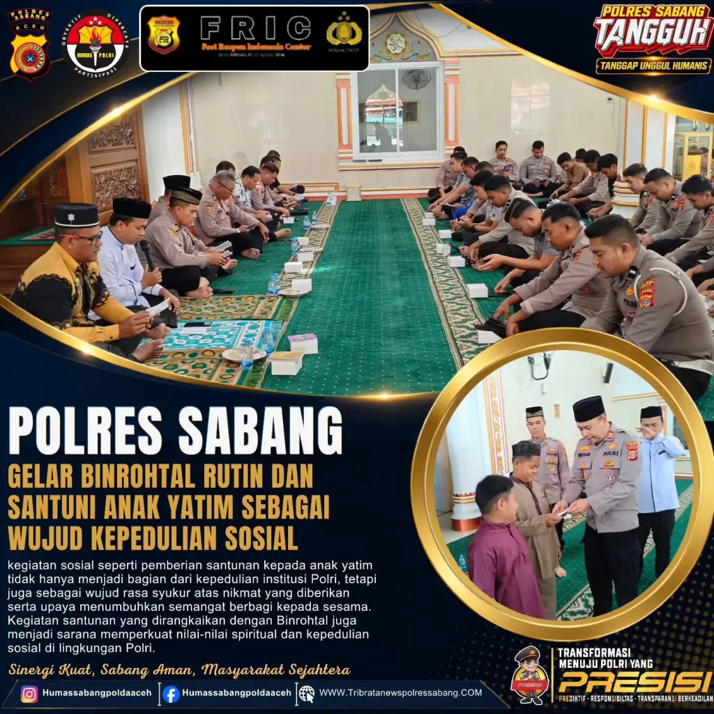 Polres Sabang Gelar Kegiatan Pembinaan Mental Dan Santuni Anak Yatim