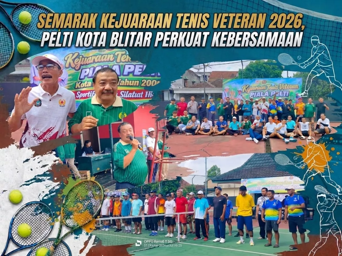 Semarak Kejuaraan Tenis Veteran 2026, PELTI Kota Blitar Perkuat Kebersamaan