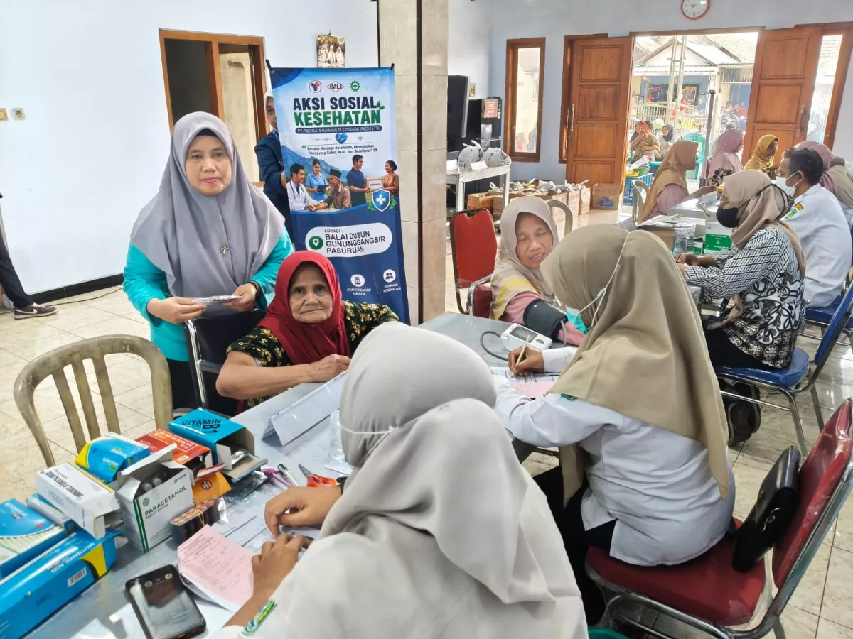 PT IMLI Lakukan Aksi Bakti Sosial Berupa Layanan Kesehatan bagi Warga Dusun Gununggangsir, Pasuruan.