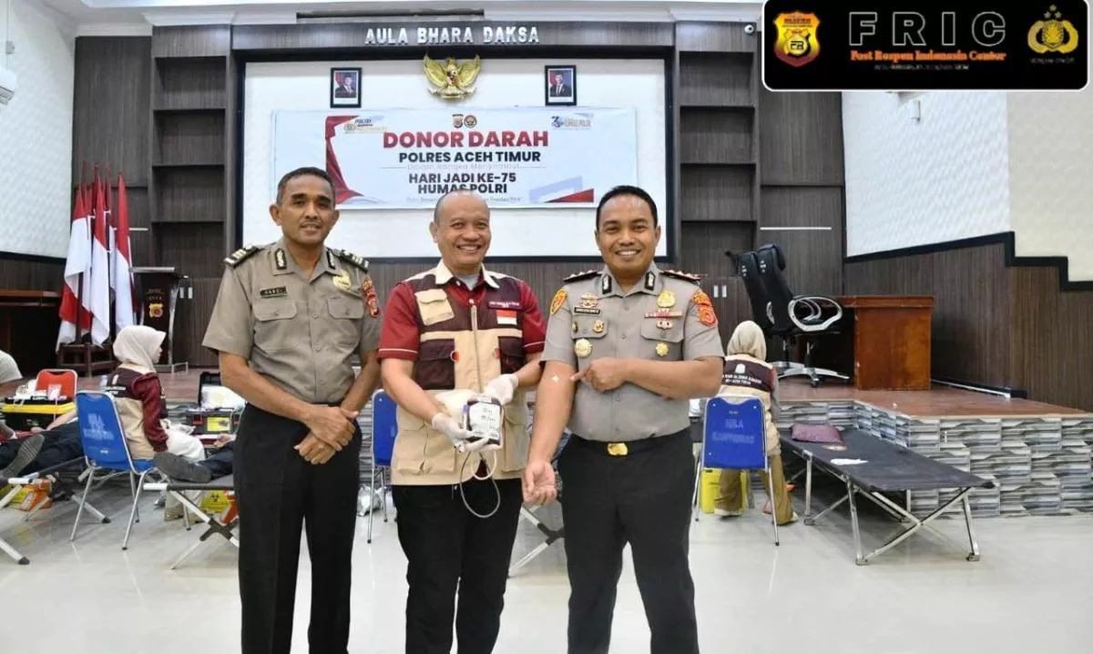 Sambut Hari Jadi Humas Polri ke-75, Polres Aceh Timur Gelar Donor Darah