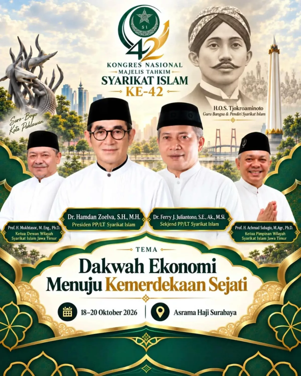 Kongres Nasional ke-42 Syarikat Islam Digelar di Surabaya, Dakwah Ekonomi Jadi Fokus Utama