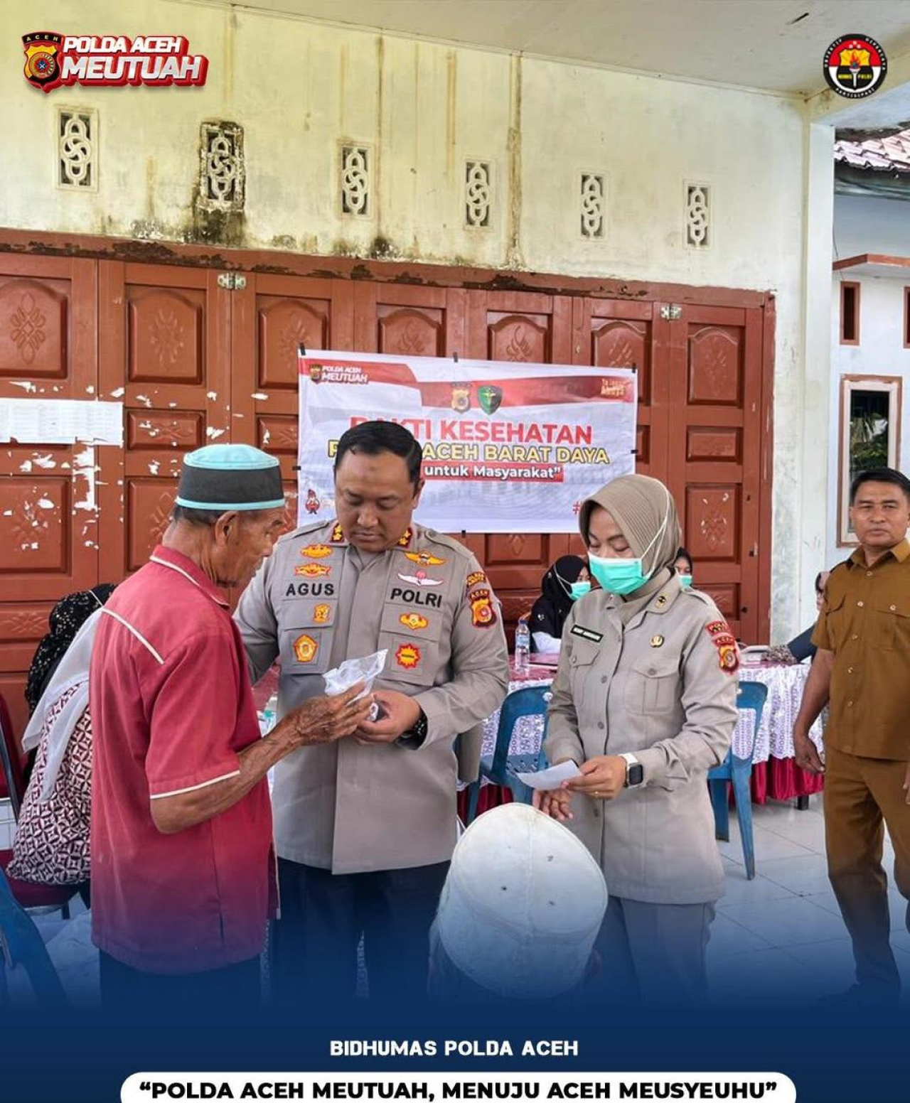 Polres Aceh Barat Daya (Abdya), Menggelar Kegiata Bakti Kesehatan untuk masyarakat yang terdampak banjir di desa Pante Geulumpang, Kecamatan Tangan-Tangan, Kabupaten Abdya. (Foto Humas Polres Abdya for JatimUPdate.id)