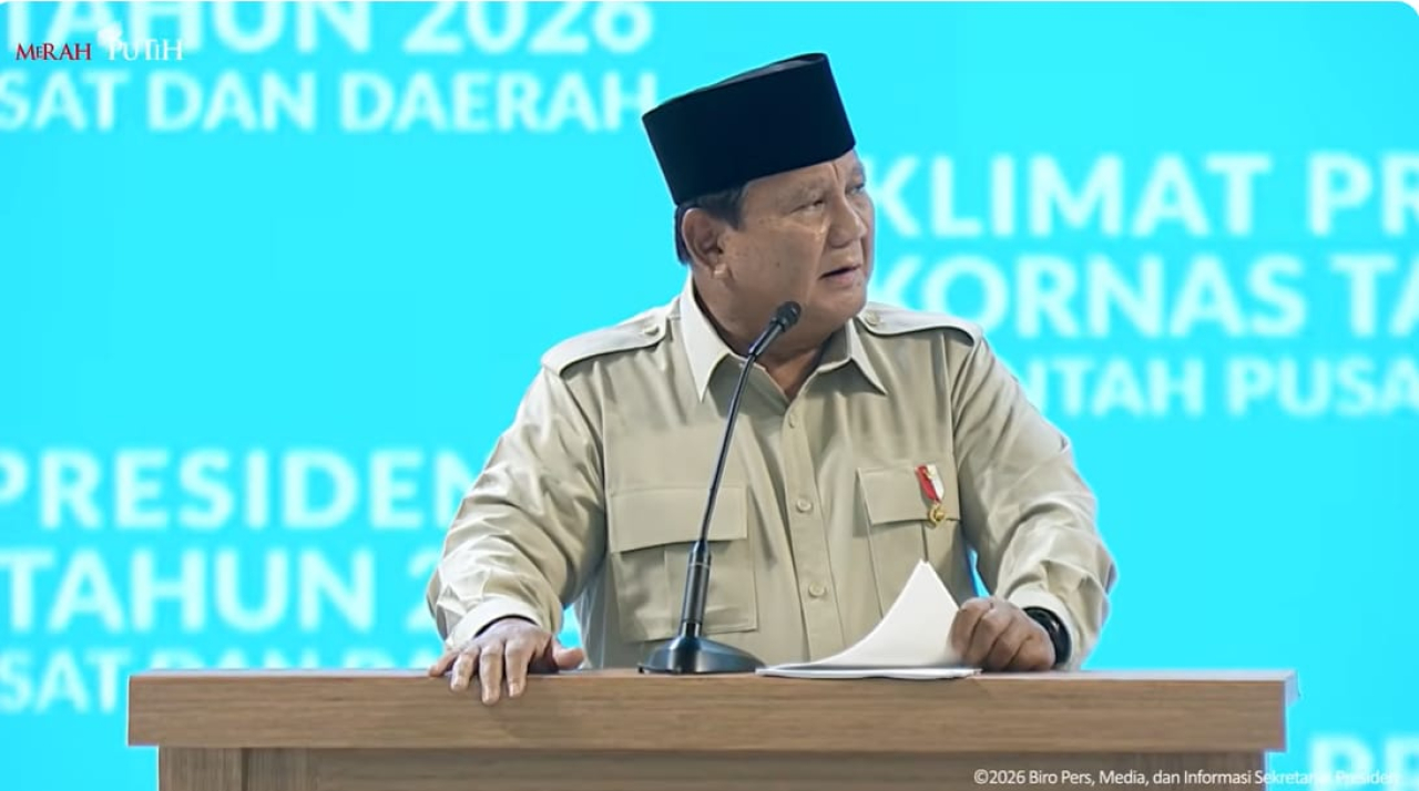 Presiden Prabowo Subianto saat memberikan arahan di Sentul, Bogor. (Foto istimewa)