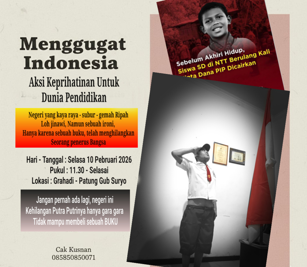 Aksi Cak Kusnan "Menggugat Indonesia"