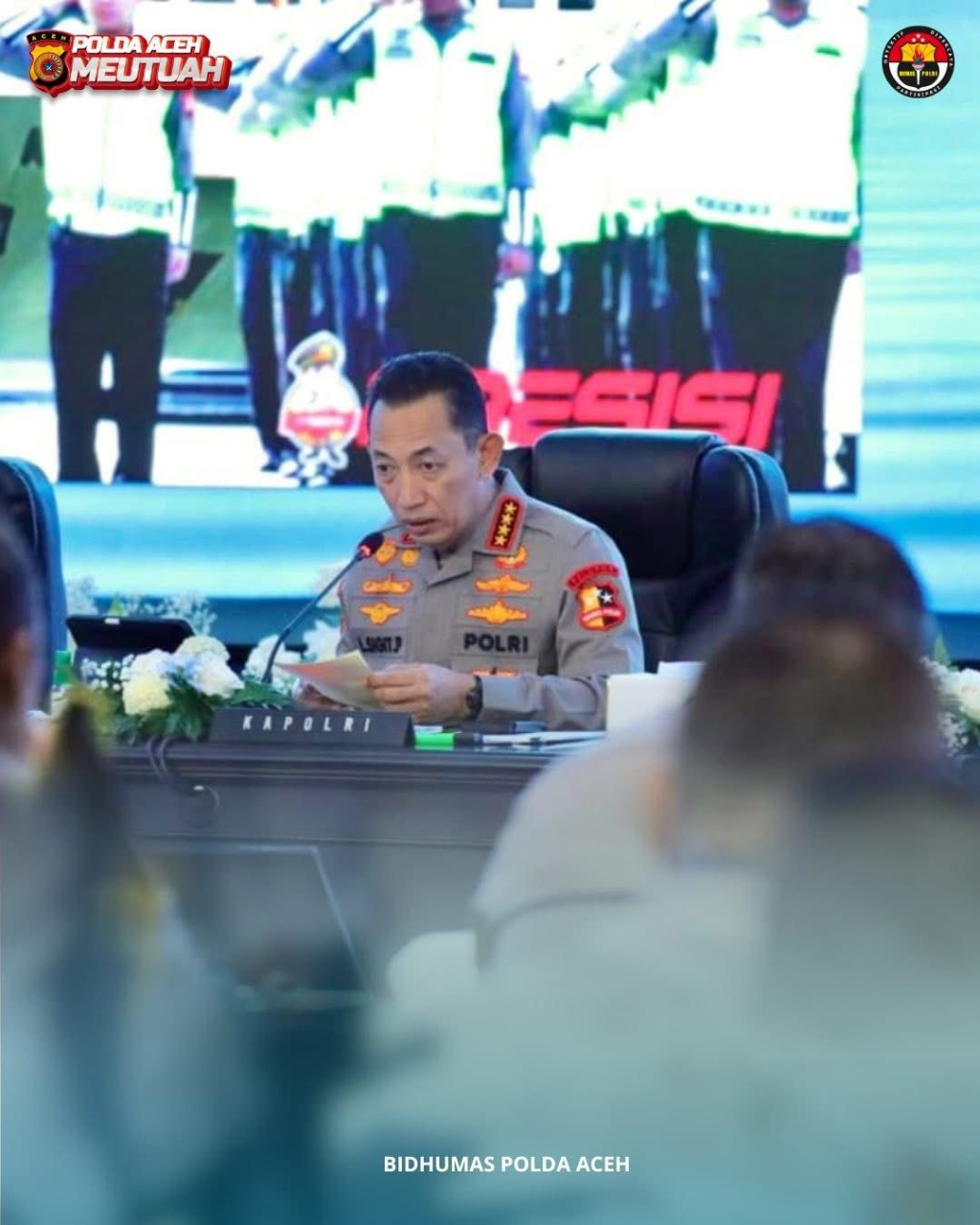 Kapolri Jendral Listyo Sigit tengah memimpin Rakor.