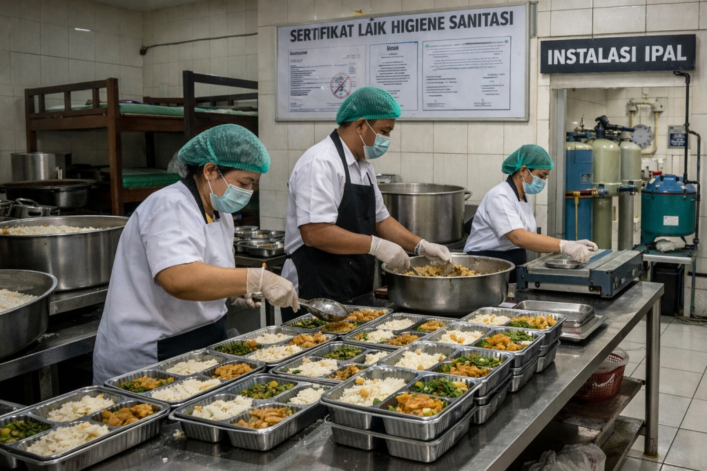 Badan Gizi Nasional mensuspend puluhan dapur SPPG di Bondowoso karena belum memenuhi standar seperti sertifikat higiene sanitasi, instalasi pengolahan limbah, dan fasilitas pendukung.