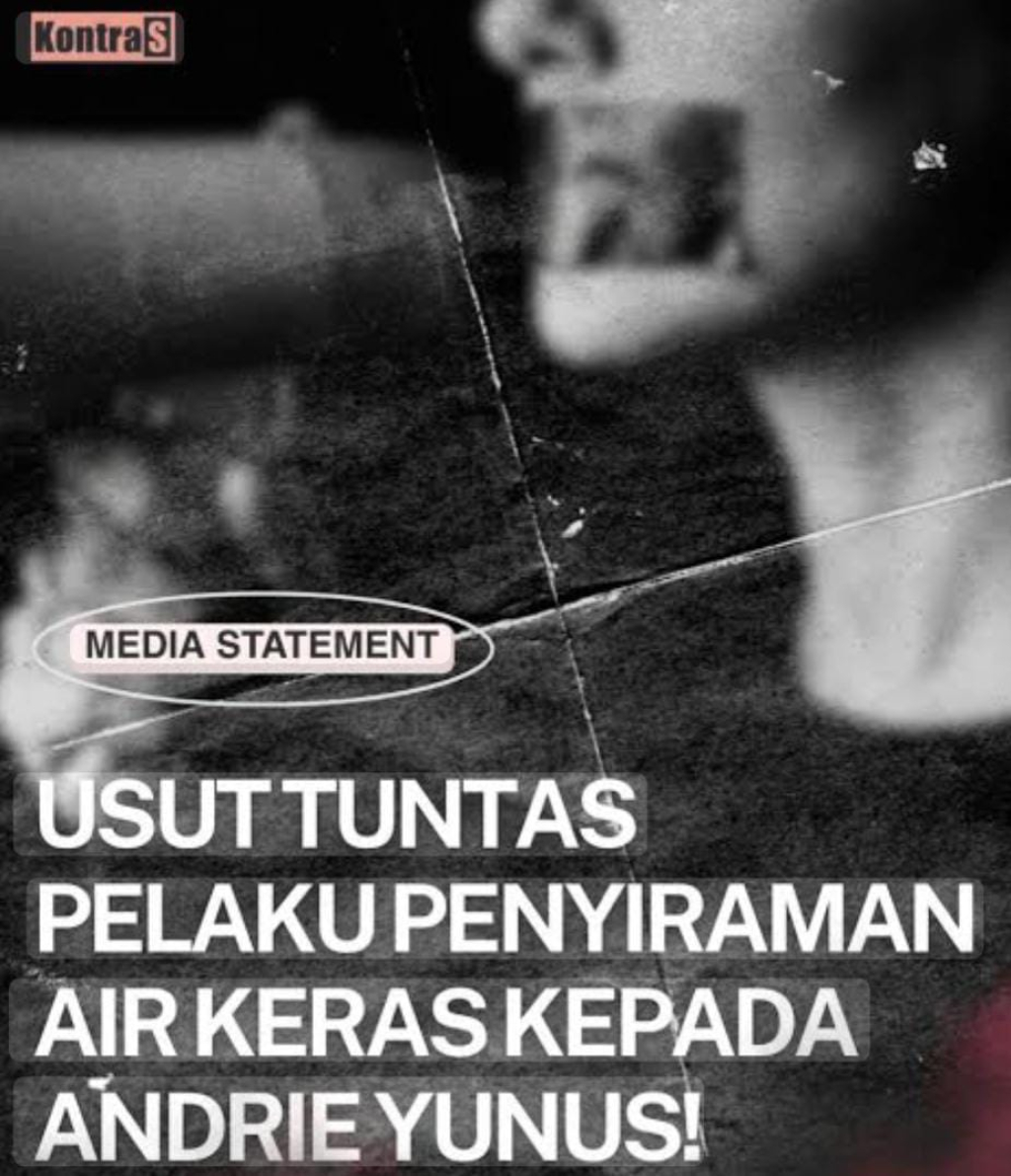 Flayer KontraS terkait penganiayaan atas pengurusnya