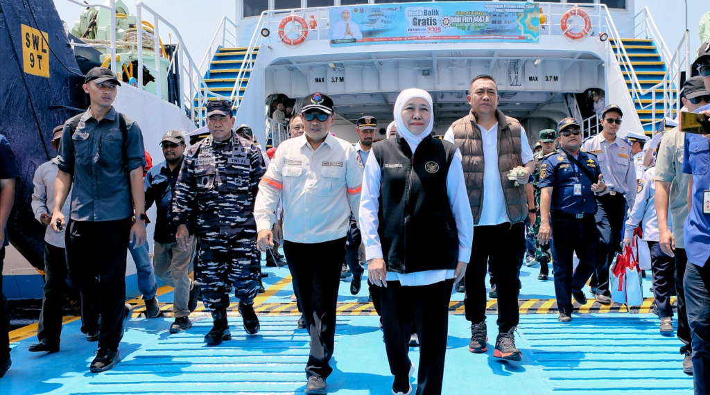 Gubernur Jawa Timur Khofifah Indar Parawansa secara resmi memberangkatkan peserta Program Mudik-Balik Gratis Angkutan Lebaran 2026