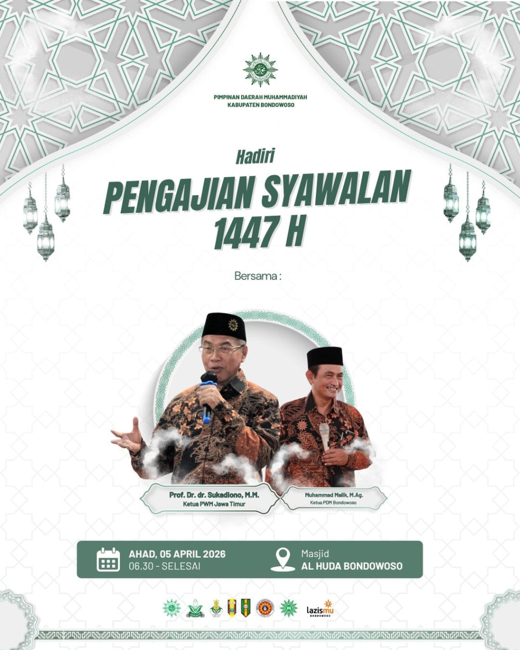 Flayer Pengajian Syawalan 1447 H PDM Bondowoso