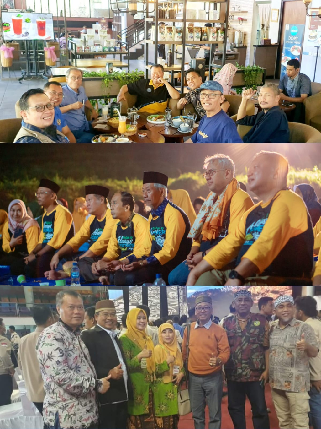 Penulis bersama alm Mohammad Mirdasy dengan para kolega dalam berbagai aktivitas yang menunjukkan kebersamaan, persahabatan dan jalinan silaturahmi dalam berbagai kondisi.