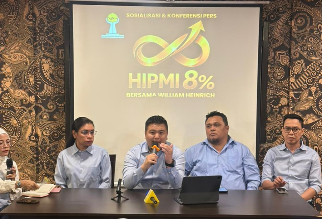 Konferensi pers Bakal Calon Ketua Umum BPP Himpunan Pengusaha Muda Indonesia (HIPMI), William Heinrich, di kawasan SCBD, Jakarta Selatan, Rabu (15/04)