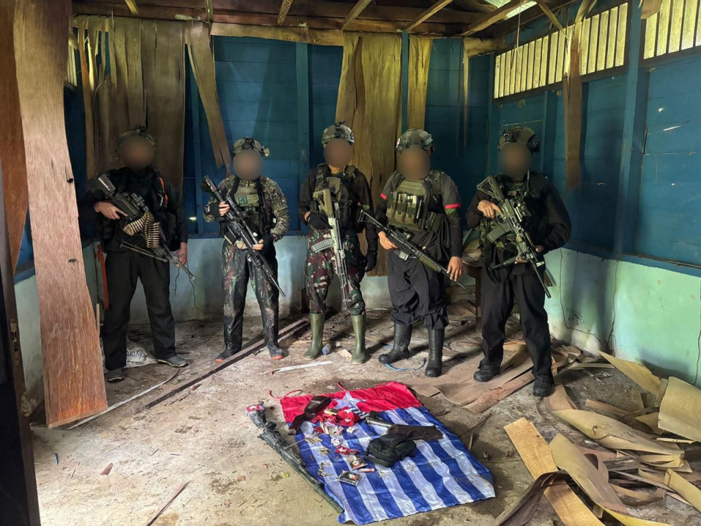 Satgas Pamtas RI–PNG Mobile Yonif 4 Marinir di lokasi tugas.