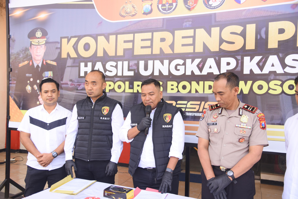 Polres Bondowoso jumpa pers ungkap kasus terkini.