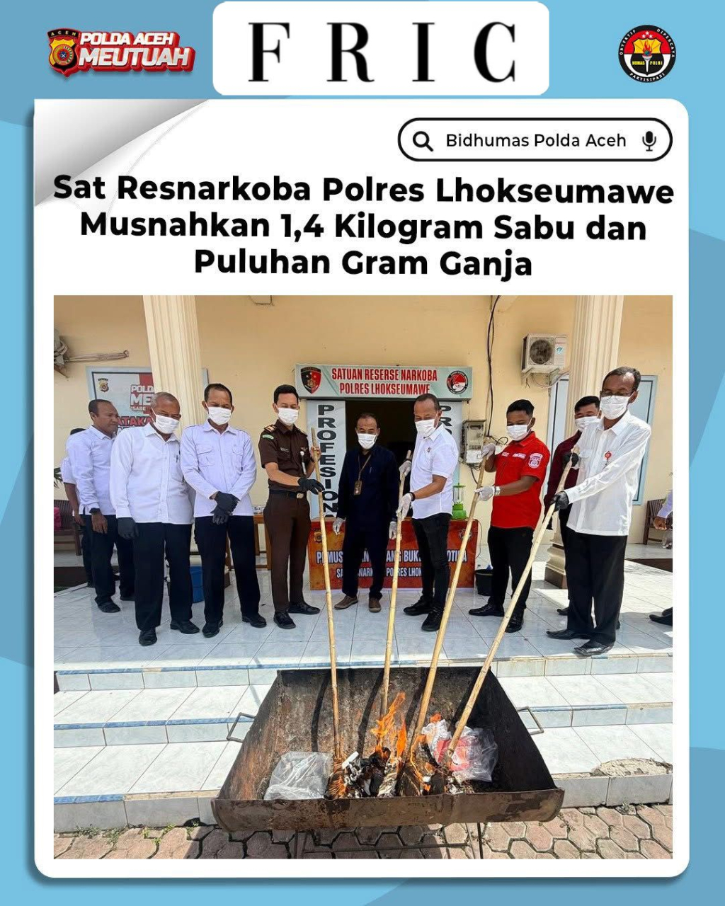 Polres Lhoksumawe musnahkan narkotika sabu dan ganja